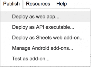 deploy as web app google sheets