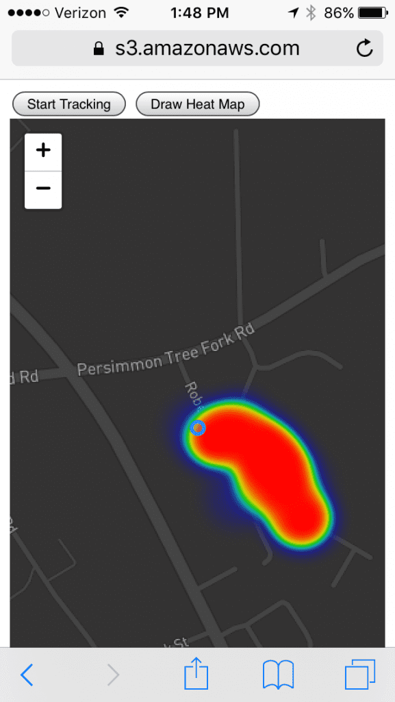 heat map of geographic data