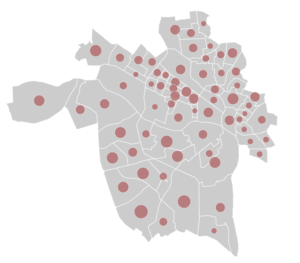 data visualization of richmond va census tracts with population