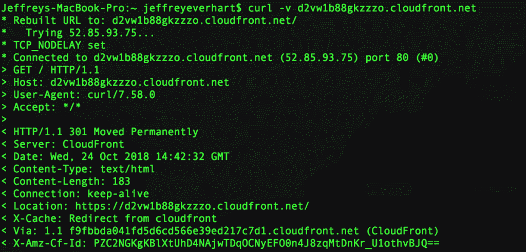 command line program to get cloudfront ip address
