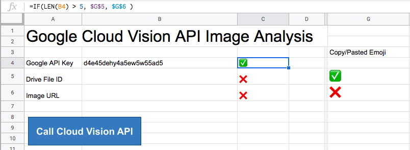 a screenshot of a google sheets interface using emoji and absolute references
