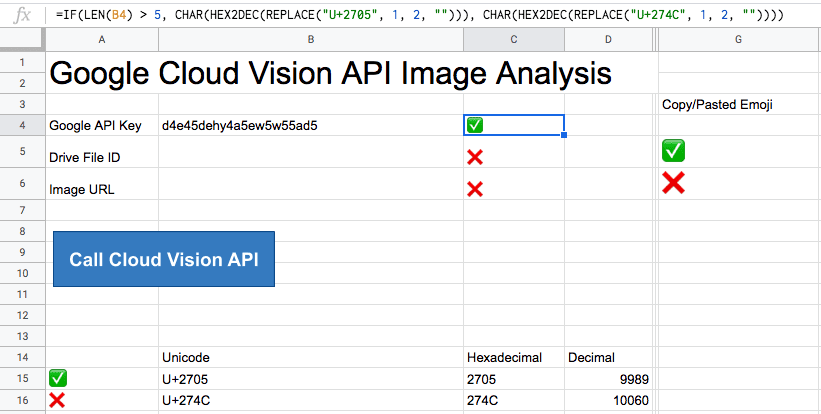 a screenshot that demonstrates using the replace and hex2dec functions to transform unicode to decimal format